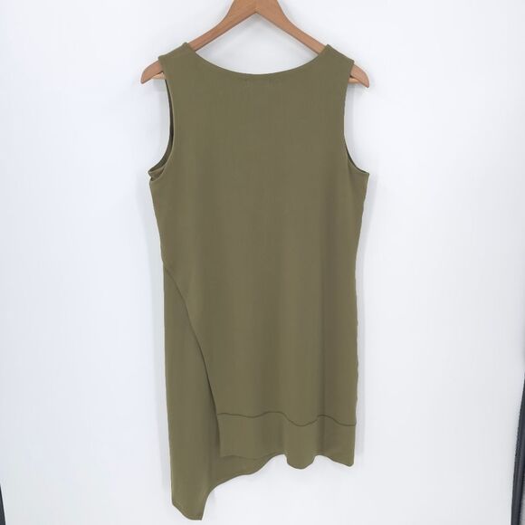 Eva Varro Slinky Tunic Top Asymmetrical Hem Layered Lagenlook Artsy Green - Picture 3 of 14